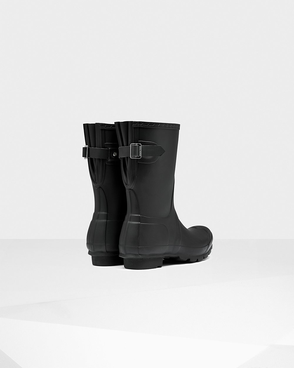 Hunter Mujer Original Back Adjustable - Botas de Lluvia Negras - 659-GDUJSQ